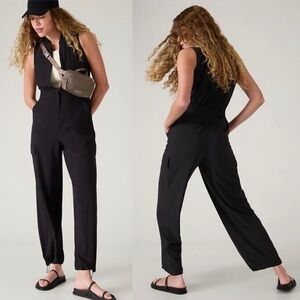 Athleta Black Brooklyn Utility Jumpsuit size 6